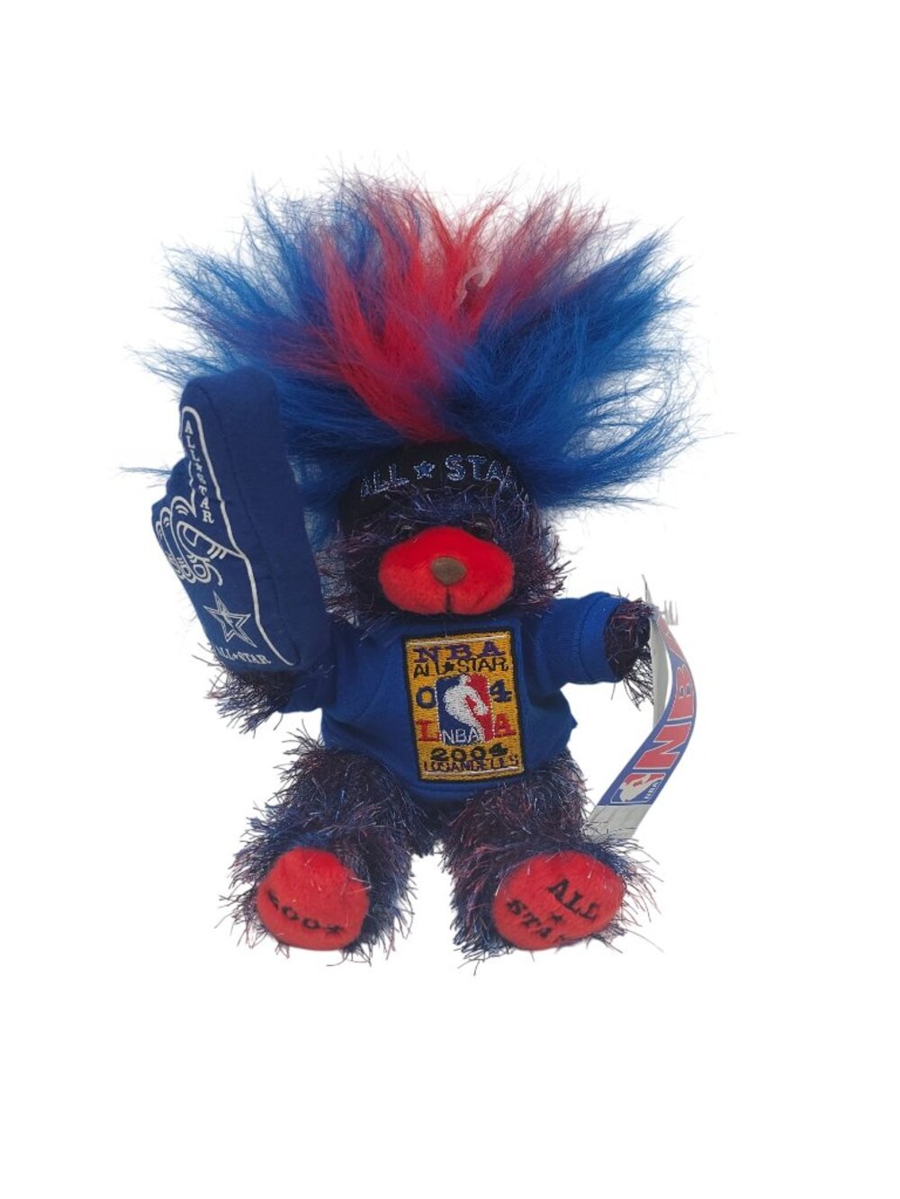 2004 NBA All-Star Game Los Angeles Plush Blue Red Vintage Bear Collectible